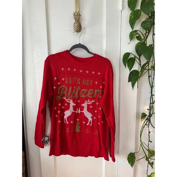 December 25th Adult size large Let’s Get Blitzen long sleeve shirt - Picture 1 of 8